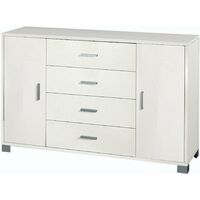 Mobile 2 Ante 4 Cassetti 136x86x41 cm Bianco Fiammato