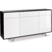 Mobile 3 Ante 3 Cassetti 164x92x41 cm Ossido Nero/Bianco Lucido