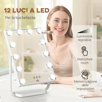 Specchio da Tavolo con LED 32,8x11x47,4 cm per Trucco Make up Nero –  acquista su Giordano Shop