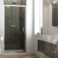 Porta Parete Doccia 80 cm 1 Anta Battente in Cristallo Trasparente 6mm H185 Fosterberg Koge