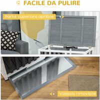 Gabbia Pieghevole per Cani Max 15 Kg 84,5x51,4x61 cm in Legno Bianco e  Grigio