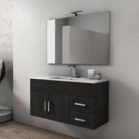 Mobile Bagno Lavabo Decentrato.Mobile Arredo Bagno 100cm Sospeso Wenge Con Lavabo Decentrato Con Specchio Mobili 1 Top03