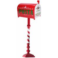 Cassetta posta di Babbo Natale Natalizia 33x20xh100 cm in Metallo rosso