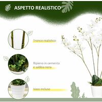 Pianta Artificiale Orchidea H75 cm con Vaso Bianco