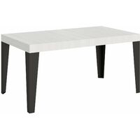 Tavolo Allungabile 160-420x90x77 cm Flame Bianco Frassino