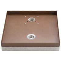 Base Portaciottolo per Fontane 40x40x8 cm in Metallo con Base in Cemento Belfer 42/BSE/10 Tortora