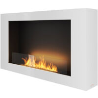 Camino a Bioetanolo da Parete 100x56 cm Murall 1000 Bianco con Vetro