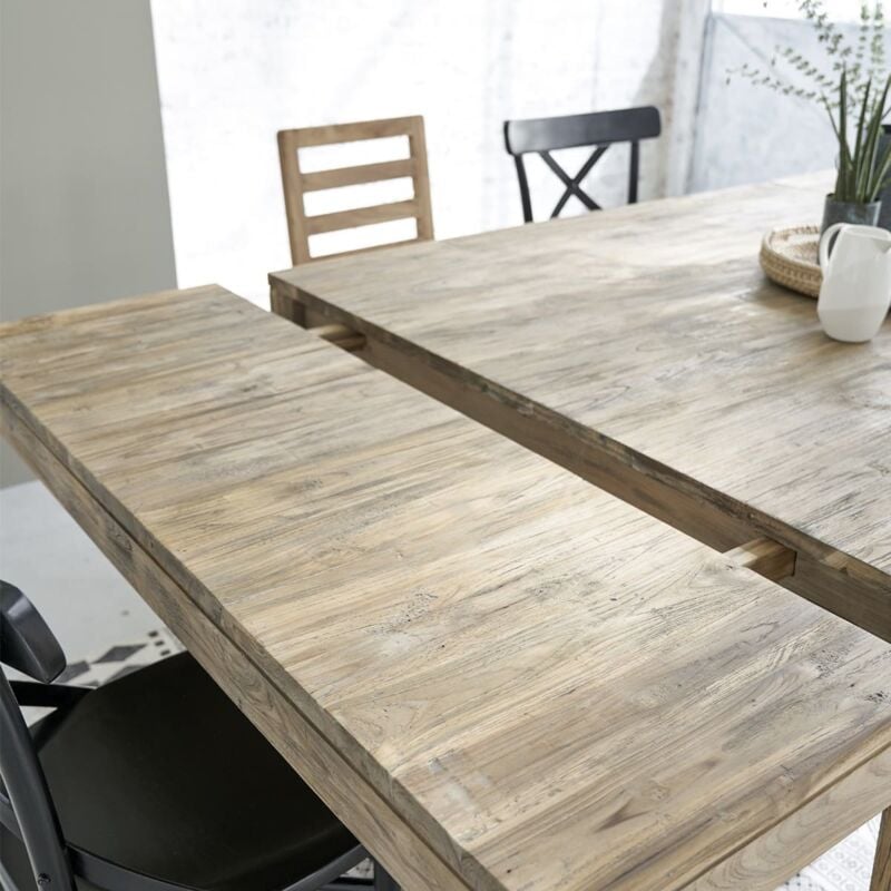 Table extensible en bois de teck recyclé 10 personnes CARGO