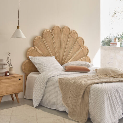 Berah Getah – Tête de lit en rotin naturel 180 cm – Cannage élégant – Hauteur 147 cm – Style bohème – Livrée montée