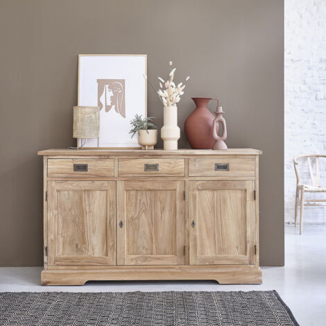 Commode en bois de teck massif 150 cm (1/5)