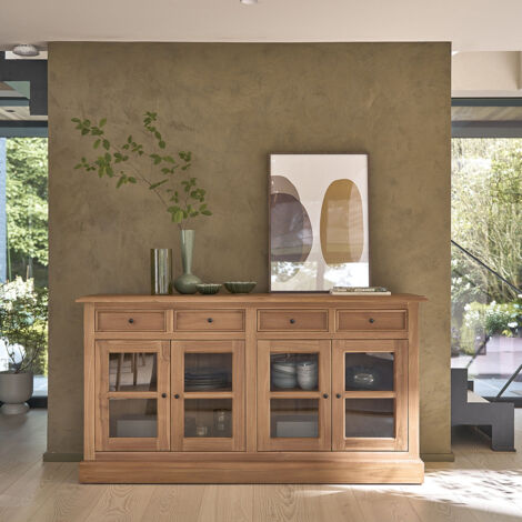 Buffet en bois teck massif 160 cm (1/5)