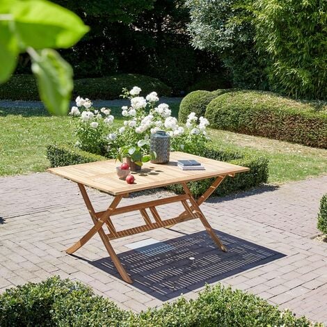 Table de jardin rectangulaire 6/8 places en acier traité et bois d