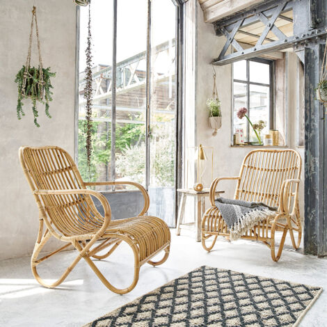 Fauteuil en rotin haut dossier marcel Kok | La Redoute