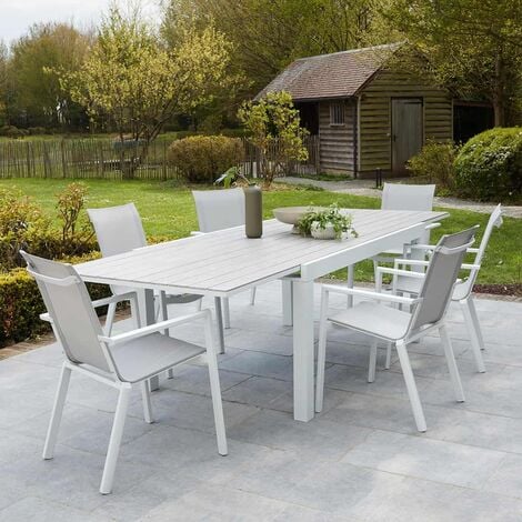 Table salon de jardin extensible en aluminium pour 8 personnes DCB Garden  MIAMI