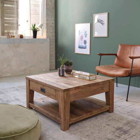Table basse en teck recyclé massif (1/5)