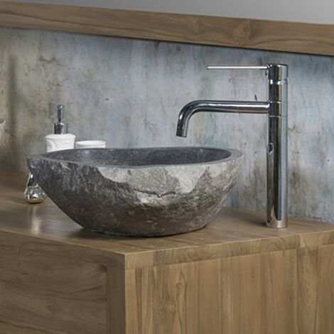 Vasque En Pierre Naturelle (granit) 40cm + Porte-savon Assorti - Choix Sur Photos