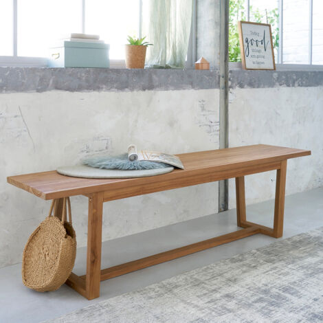 Banc Jardin Koma 160cm - Bois Pin Traité, Pieds Aluminium, Assemblage Facile