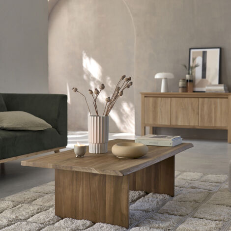 Table basse en teck massif 120 cm (1/5)