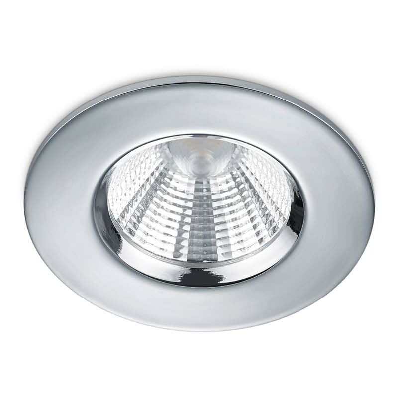 Zagros Spot Encastrable LED Rond Chromé Dimmable IP65 Diam. 8,5cm
