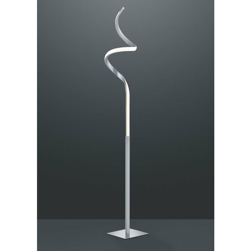 Lampe sur pied LED ondulée en acier satiné H. 145 cm