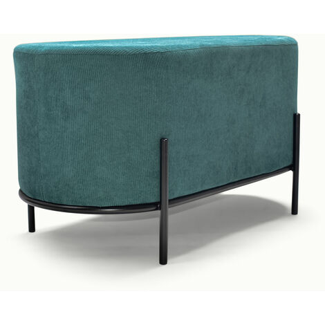 LIPSIA VELVET - Pouf ovale en velours côtelé (1/5)