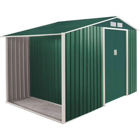 Metalgreen - Abri de jardin avec bûcher en métal galvanisé 278x127 cm (1/5)