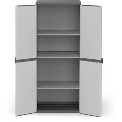 Frankystar – Armoire d'atelier en résine 2 portes – Dimensions 68x40xH165 cm – 4 étagères – Design compact pour espaces réduits