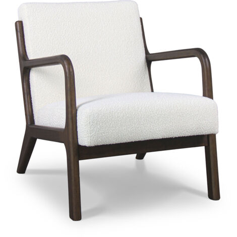 Borgia - Fauteuil en bois massif par Parawood et tissu bouclé