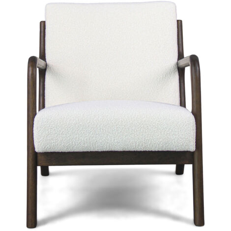 Borgia - Fauteuil en bois massif par Parawood et tissu bouclé