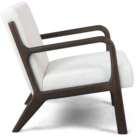 Borgia - Fauteuil en bois massif par Parawood et tissu bouclé