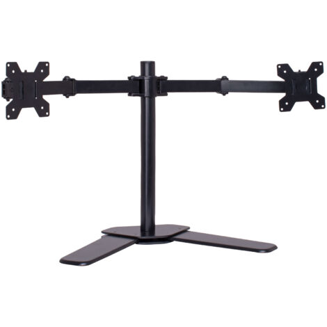 Support Double écran VidaXL - Bras Articulé Pour Moniteur, Noir, Acier, Fixation VESA
