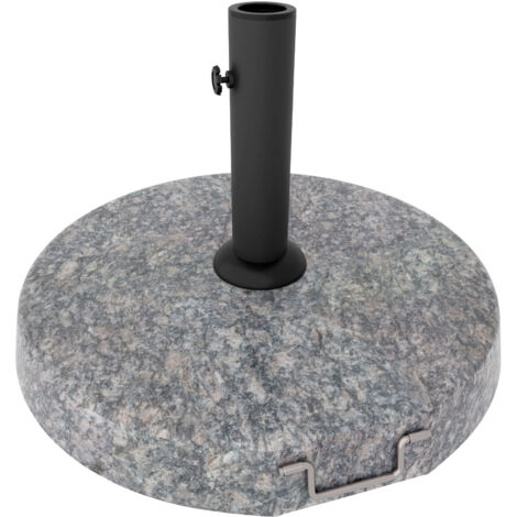Pietra - Base pour parasol de jardin ronde diamètre 45 cm 25 Kg en pierre grise (1/5)