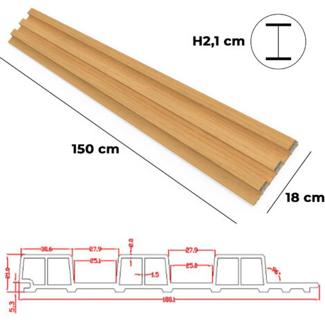 Bach - Lot de 8 Panneaux Acoustiques Décoratifs 150x18 cm pour ...