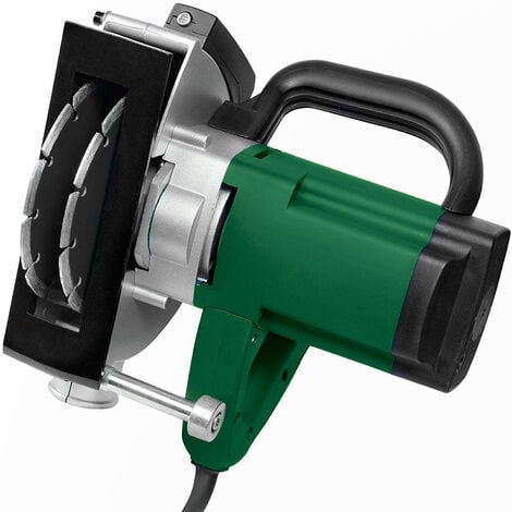 Rainureuse 1700W avec guide laser, 2 lames diamantées et adaptateur pour aspirateur - Machine à rainurer les murs et les plaques de plâtre avec câble de 3MT