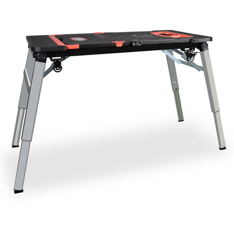 5 en 1 Etabli de Travail Pratique en Fer+Aluminium Table de Travail Pliante  avec 4 Roues - Costway