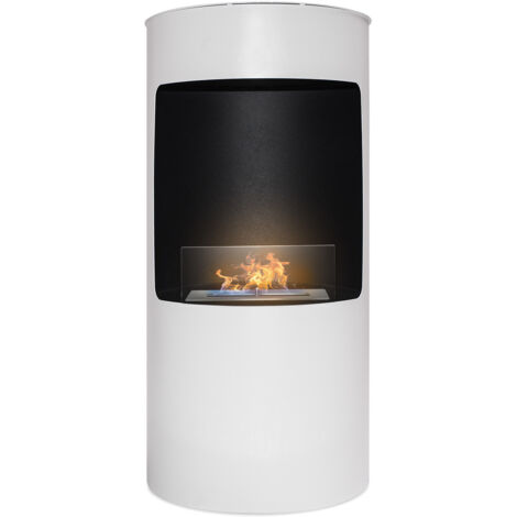 Cheminée De Sol Design Giulio Cesare – 40 X 80 Cm – Acier Inoxydable Blanc – Made In Italy – Pour Salon, Loft - 4