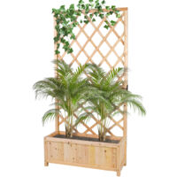 Frankystar – Jardinière en bois de cèdre avec espalier 180 cm – Traitement antifongique autoclave – Pour espaces intérieurs et extérieurs – 90x32x35 cm
