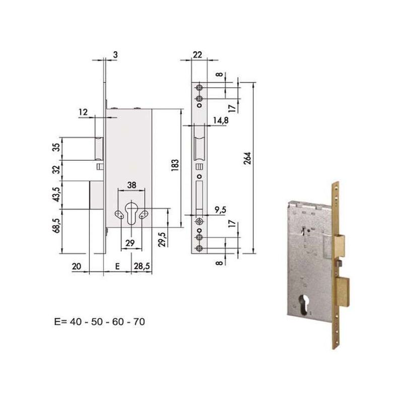 Elettroserratura Da Infilare Per Legno 12011-70-0 Cisa