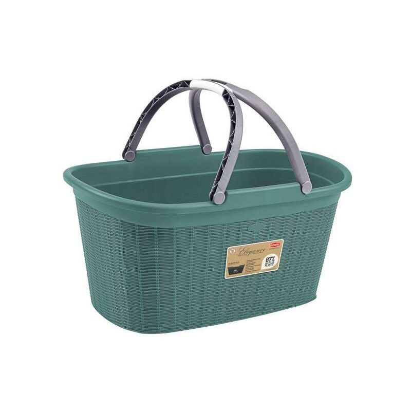 Cesta Elegance In Rattan Senza Manico – 58x38x28 Cm, Colore Blu Navy, Made In Italy, Design Moderno Ed Elegante Per La Casa