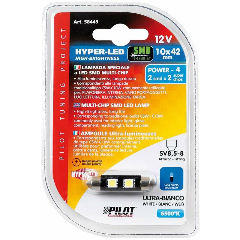 Hyper-Led Power 24 Micro 24V Luce Bianca 6500 °K (T10)