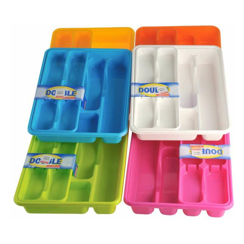 Portaposate 7 Scomparti 20x45x6,5 Cm Grigio – Organizer Per Cassetto In Polipropilene - 4