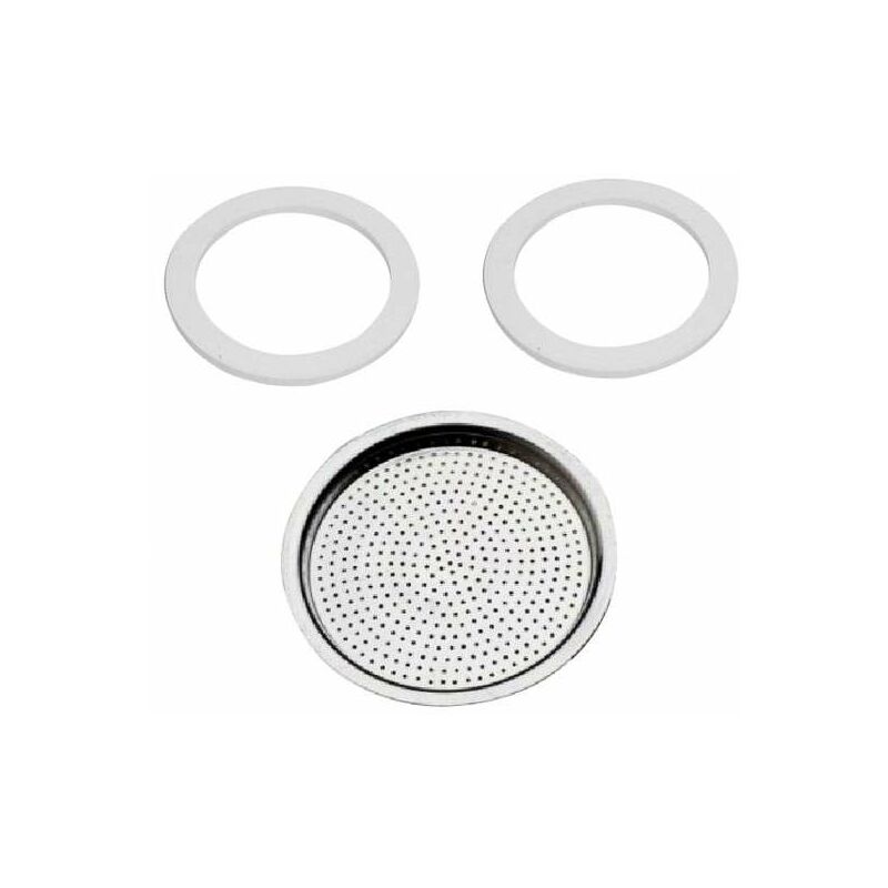 Xtrà 2 guarnizioni + 1 Filtro Alluminio Moka 1/2 Tazza compatibile con  Mokina Bialetti