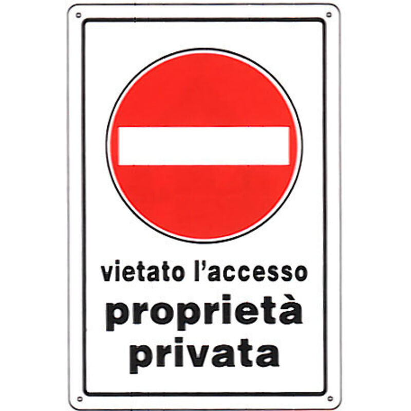 Divieto Di Sosta Cartello Proprietà Privata 30x12 Cm - PVC Resistente Con Fori Per Fissaggio Segnaletica Sicurezza Autoestinguente - Foto 4