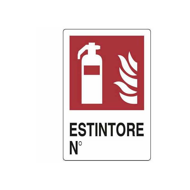 Cartello Identificativo Per Estintore - Plastica Rigida PVC 75x200 Mm - Stampato, Impermeabile, Autoestinguente - 4