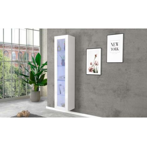 Vetrina Moderna 1Anta Battente Maruska Bianco Lucido - 180x40x30 cm