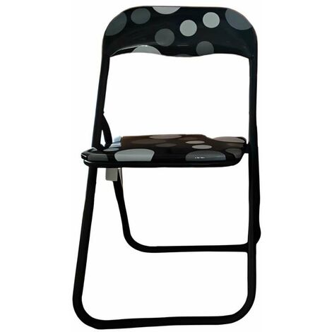 Domo Mea Sedia Pieghevole a Pois - Struttura in Acciaio - Nero - L44 x P45 x A79 cm