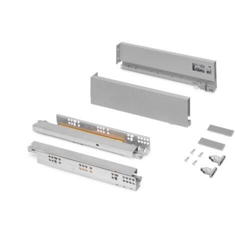 Emuca Cassetto esterno Vertex 40 kg altezza 93 mm, Profondità:350, Verniciato alluminio, Acciaio.