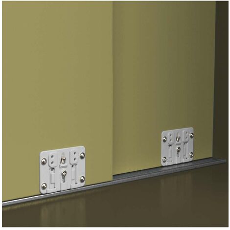 Emuca Sistema Flow da superficie in kit per un armadio con 2 ante scorrevoli in legno supportate da chiusura ammortizzat