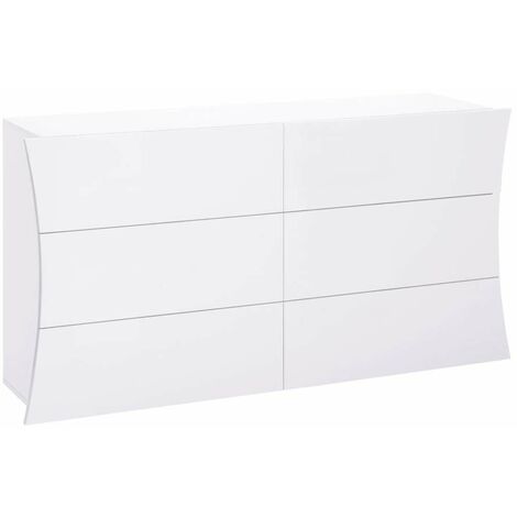 Arco Sideboard Comò cassettiera camera da letto 6 cassetti bianco