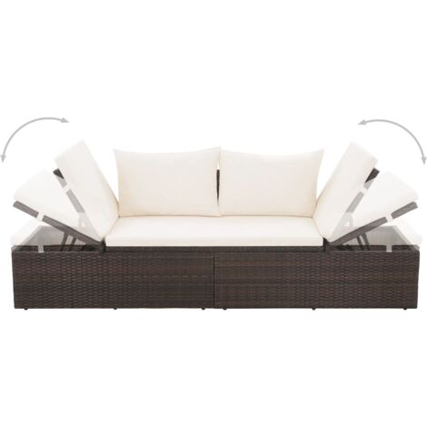 Lettino da Giardino Marrone 195x60 cm in Polyrattan